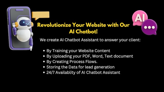 Gig Preview - Ai chatbot assistant for websites