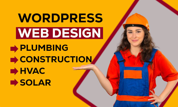 Gig Preview - Design construction, hvac, solar, handyman or plumbing website