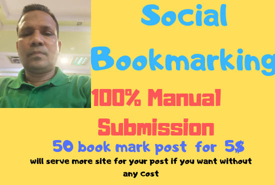 Gig Preview - Post for you best 50  bookmarking sites