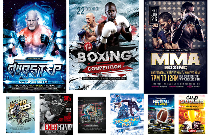 Gig Preview - Design boxing flyer, MMA, gym, basketball, any sports flyer