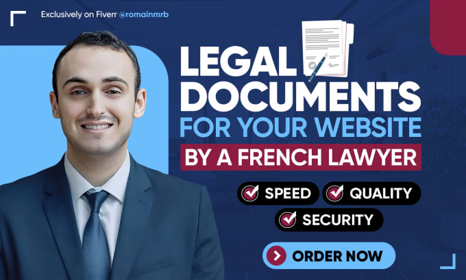 Gig Preview - Draft legal documents for websites gdpr, terms as your french contract lawyer