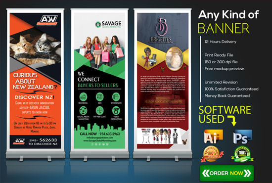 Gig Preview - Design creative roll up banner, retractable banner, standee