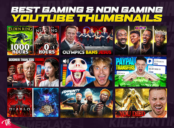 Gig Preview - Do best gaming youtube thumbnails