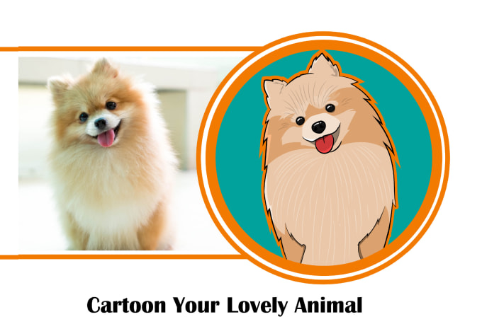 Gig Preview - Draw cartoon portrait pets dog cat vector illustration