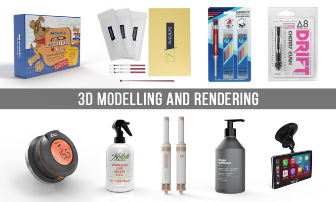 Gig Preview - Create 3d model and realistic render for your product mockup