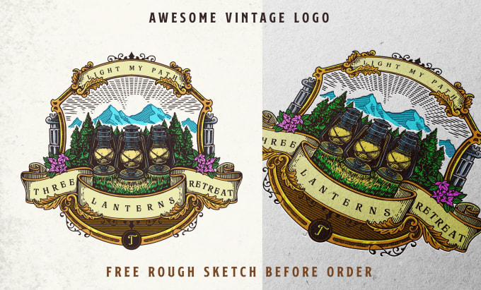 Gig Preview - Create a vintage rustic hand drawn logo for your brand