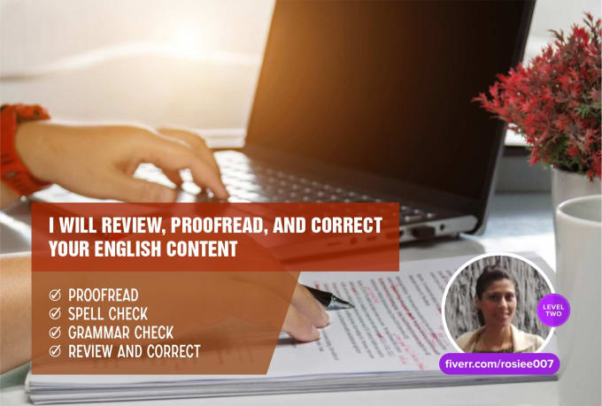 Gig Preview - Review, proofread, and correct your english content