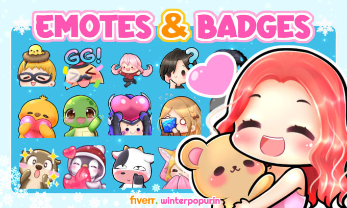 Gig Preview - Draw twitch emotes and sub badges in chibi style