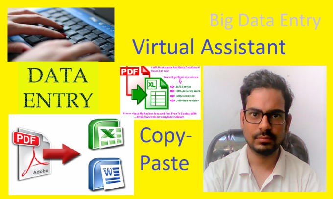 Gig Preview - Be virtual assistant for data entry or typing work