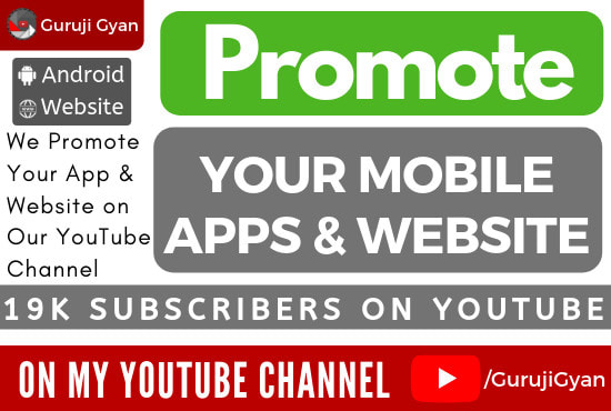 Gig Preview - Promote your app and website on my youtube channel