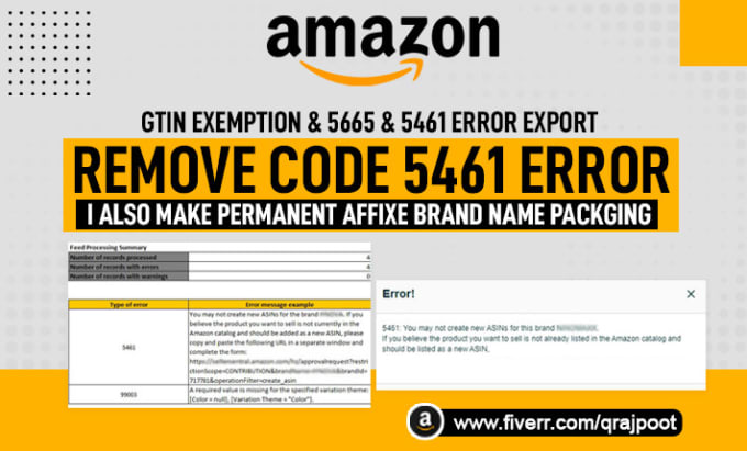 Gig Preview - Remove or fix amazon listing brand error code 5461, 5665, for brand approval