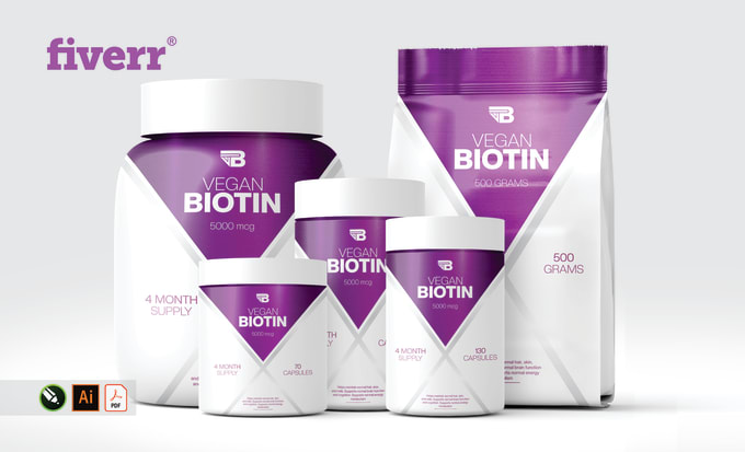 Gig Preview - Create modern product label design, supplement bottle label design