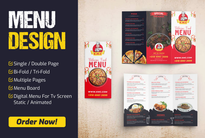 Gig Preview - Do restaurant or food menu design in 24hrs