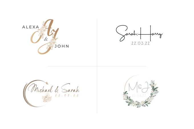 Custom Wedding Monogram Personalized Wedding Logo Initials 