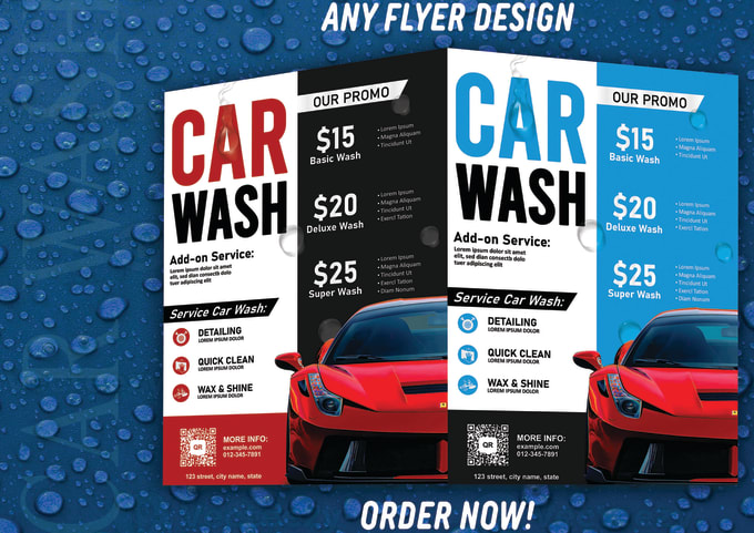 Gig Preview - Do unique car wash, detailing and price list design