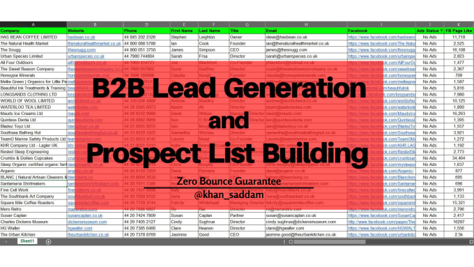 Gig Preview - Do b2b lead generation, prospect list and email list building for any industry