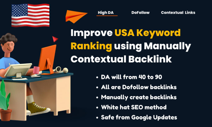 Gig Preview - Improve USA keyword ranking using manually  contextual backlink