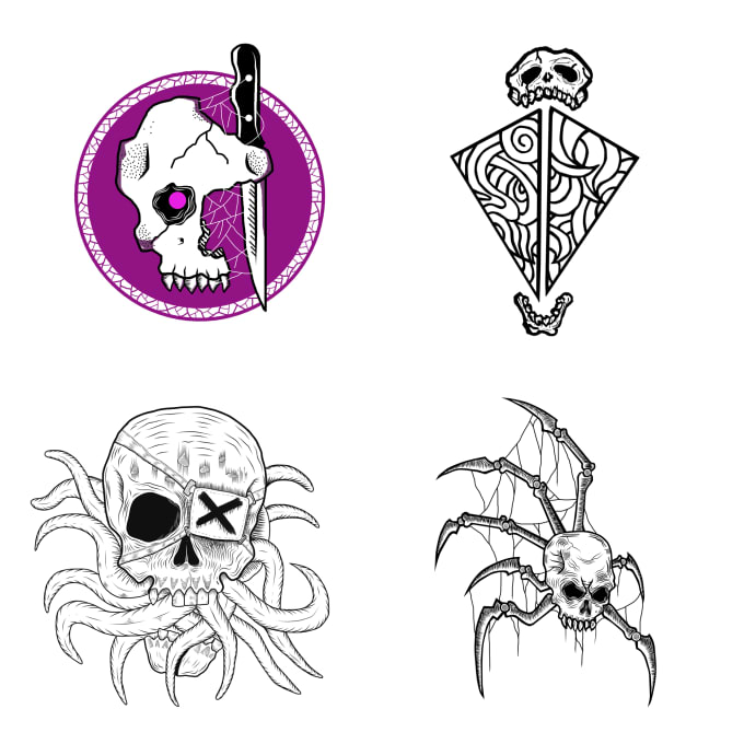 Gig Preview - Draw skull head or skeleton illustration for you