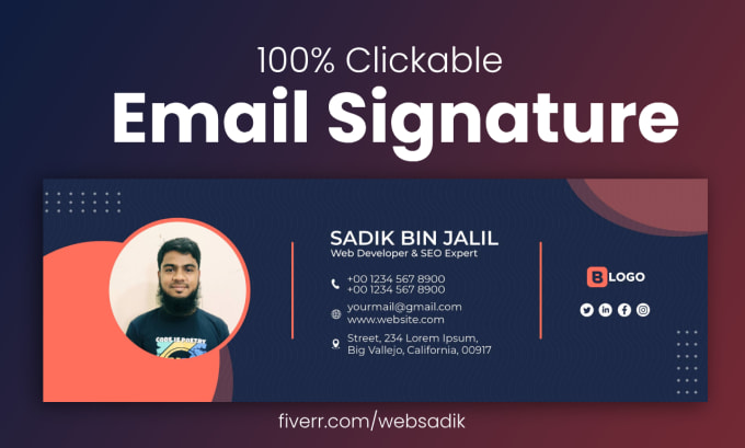 Gig Preview - Create clickable email signature HTML email signature