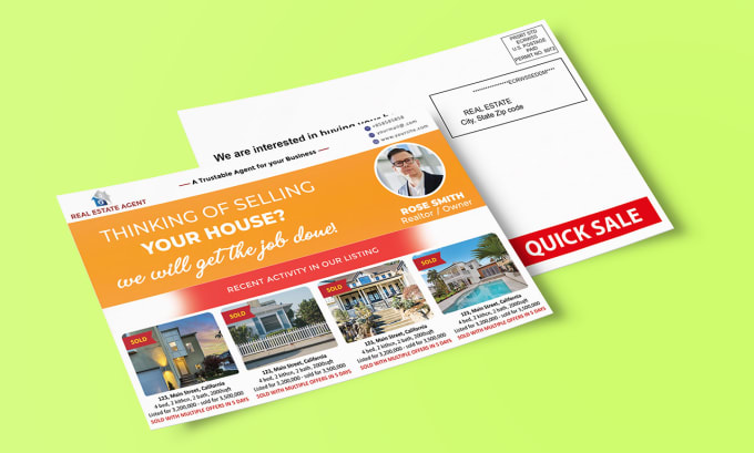 Gig Preview - Design real estate direct mail eddm postcard