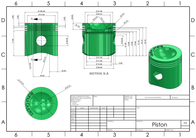 Gig Preview - Do technical drawing dwg dxf 2d of 3d for manufacturing