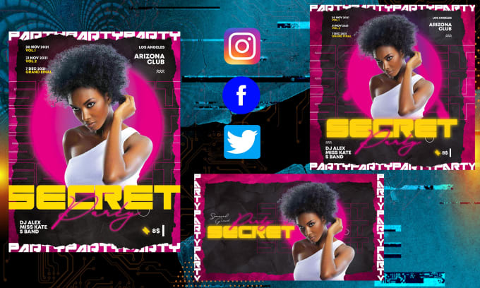 Gig Preview - Create event party club, dj, concert flyer poster, social media kit