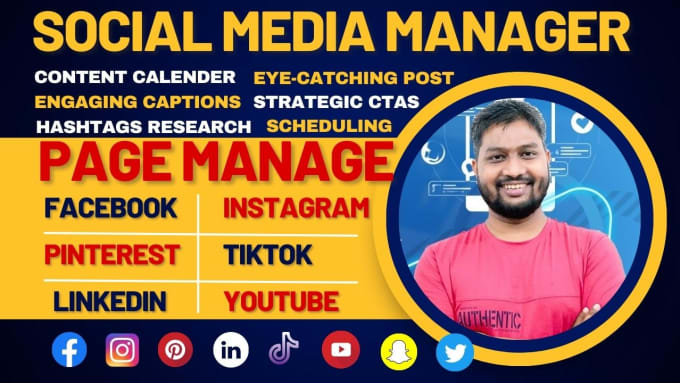 Gig Preview - Be social media marketing manager and content creator