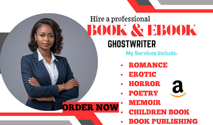 Gig Preview - Ebook ghostwriter romance horror erotic poetry memoir children book writer