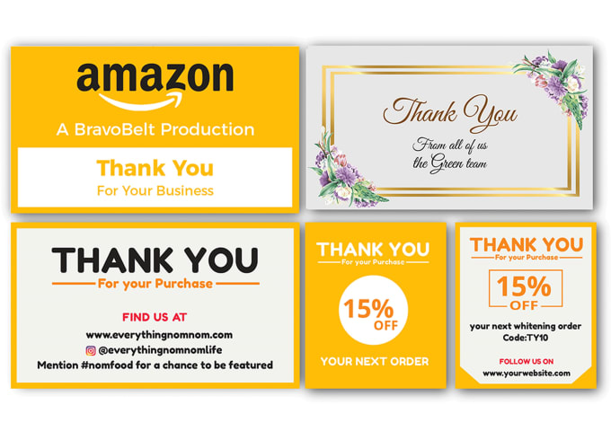 Gig Preview - Design professional amazon thank you card, product insert, package insert