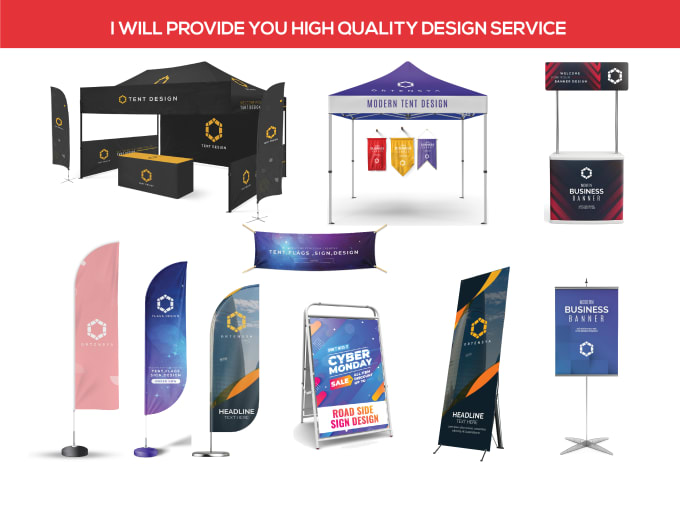 Gig Preview - Design your outdoor promotional tent,flags and banner