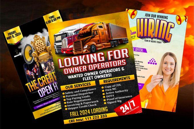 Gig Preview - Do truck flyer, hookah, birthday, transport flyer, hiring