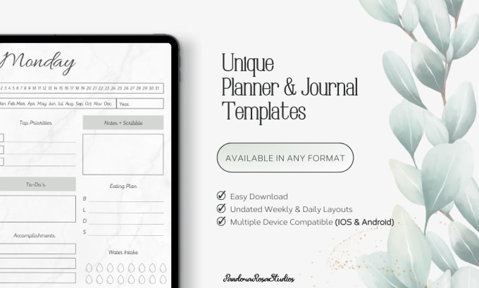 Bestseller - design digital planner, journal, monthly or weekly calendar