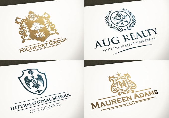 Gig Preview - Design a custom premium heraldic and luxury vintage logo