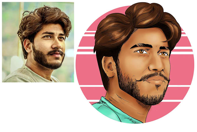 Gig Preview - Create vector cartoon caricature avatar portrait in 24 hours