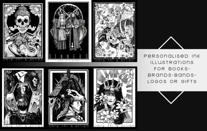 Gig Preview - Draw dark, gothic, fantasy or horror illustrations