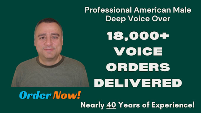 Bestseller - record a professional american english deep male voice over