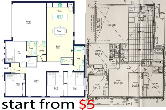 Gig Preview - Redraw floor plan for real estate agents and architects