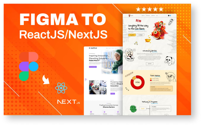 Gig Preview - Our agency will convert figma to react nextjs or vuejs using tailwind css