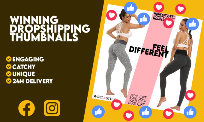 Gig Preview - Create facebook ads thumbnails for dropshipping products