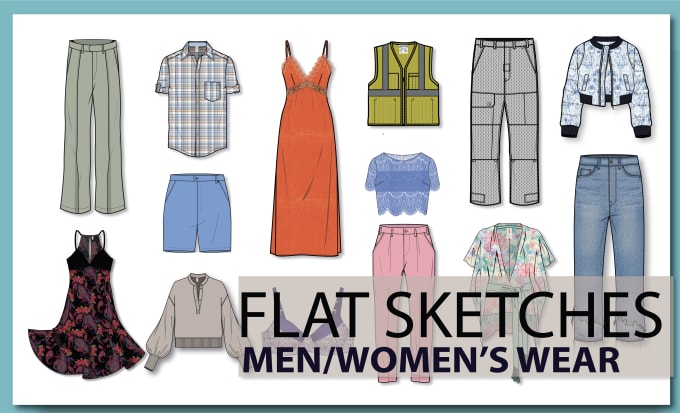 Gig Preview - Create technical fashion cad flat sketches and line ups