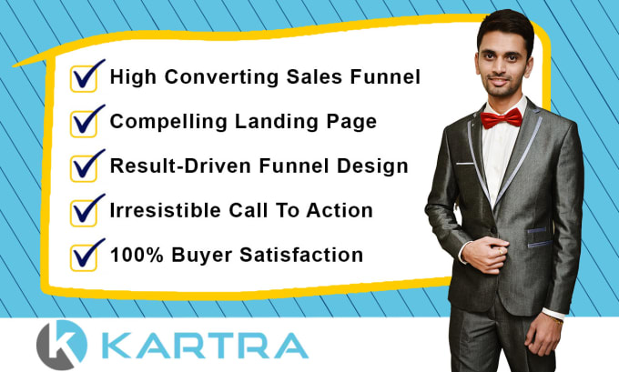 Gig Preview - Design kartra sales funnel landing page website