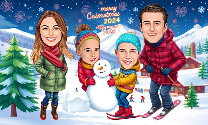 Gig Preview - Draw christmas cartoon caricature