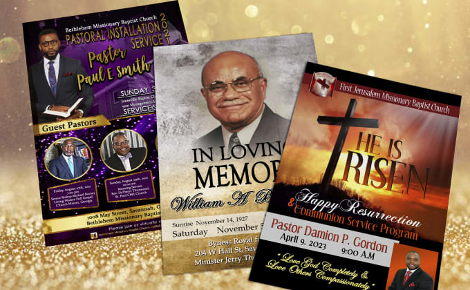 Gig Preview - Design funeral program, church flyer, memorial card