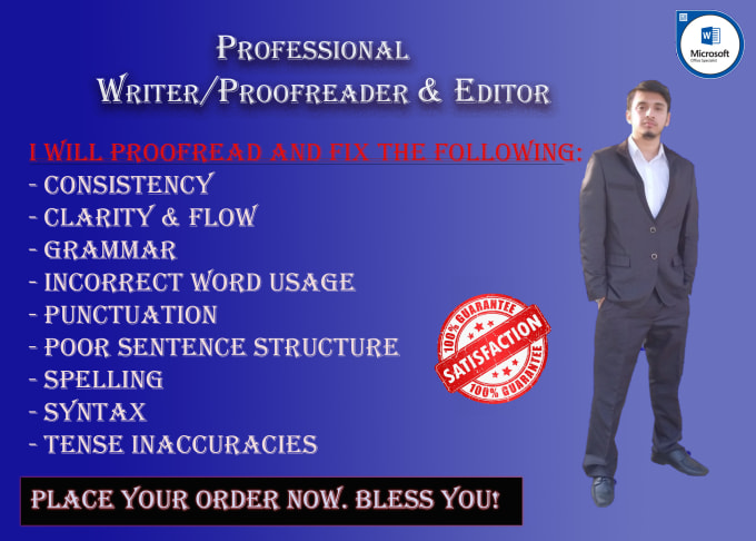 Gig Preview - Be your professional proofreader and editor