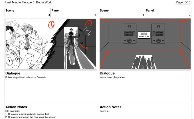 Gig Preview - Create a storyboard with hand drawn sketches