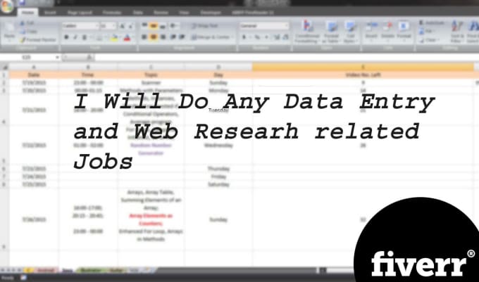 Gig Preview - Do any data entry and web research job