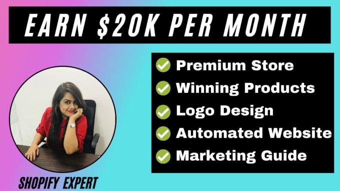 Gig Preview - Create a beautiful 30k month dropshipping shopify website