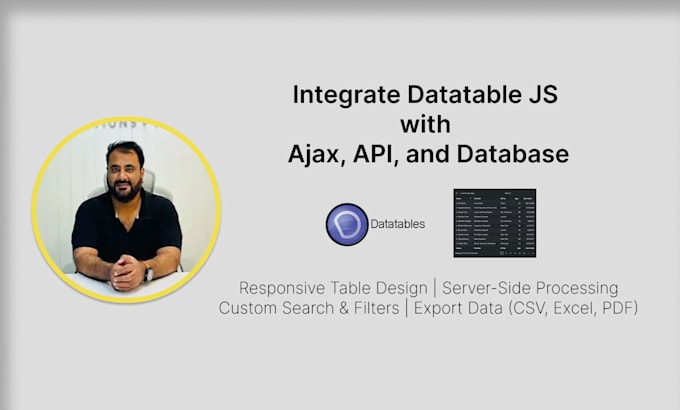 Gig Preview - Integrate datatables js with ajax, API, and database