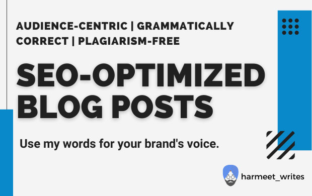 Gig Preview - Write SEO optimized long form blogs