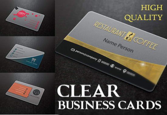 Gig Preview - Design unique clear, plastic, or transparent business card